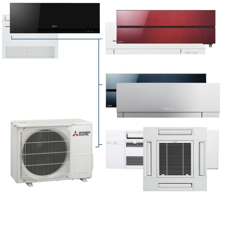 Mitsubishi MXZ-4F80VF - 8 kW - 4 Innengeräten Multi-Split Konfigurator (Innengeräte zur Auswahl)