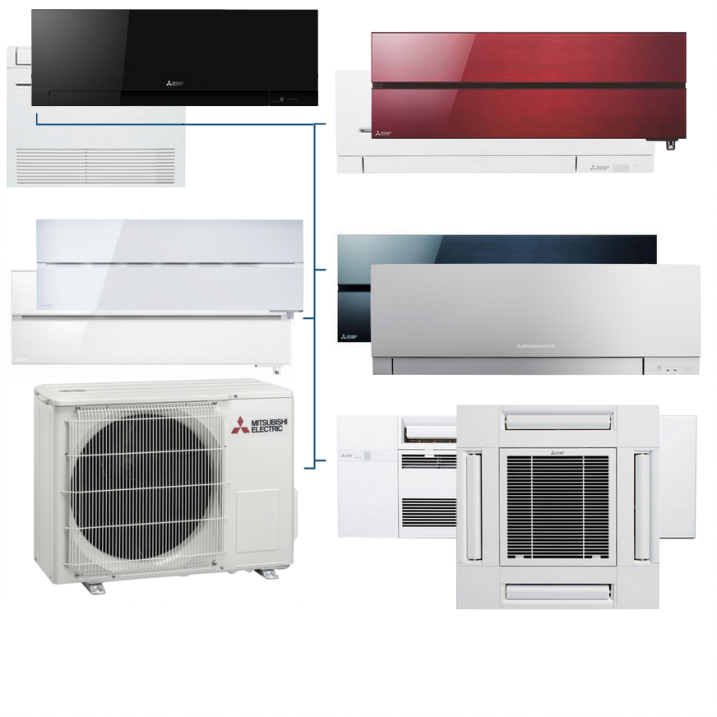 Mitsubishi MXZ-5F102VF - 10,2 kW - 5 Innengeräten Multi-Split Konfigurator (Innengeräte zur Auswahl)