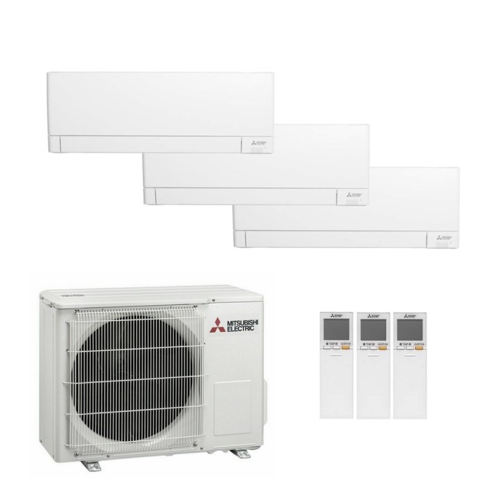 Mitsubishi MultiSplit Trio Wandgeräte Standard 2x MSZ-AY25 + MSZ-AY35 + MXZ-3F54 | 2x 2,5 kW + 3,5 kW - Weiß