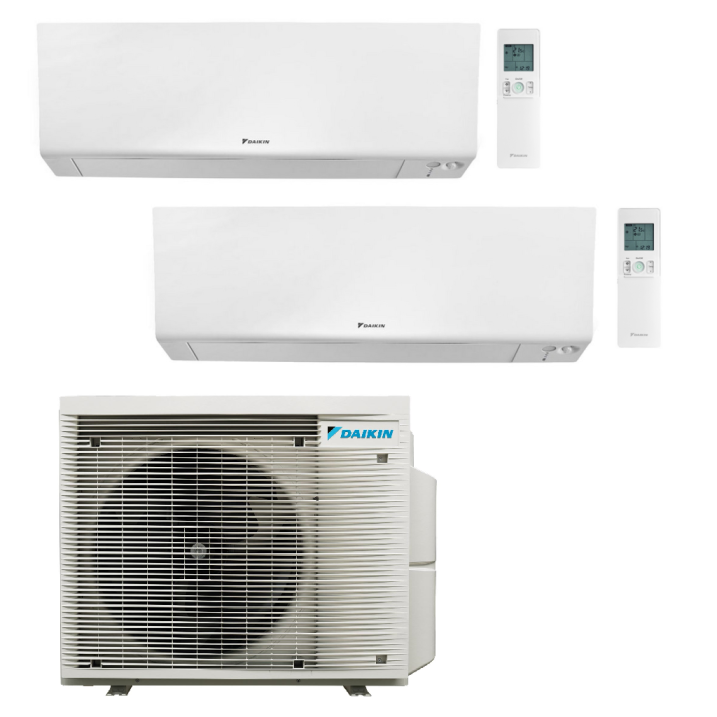 Daikin MultiSplit Duo Wandgeräte Perfera FTXM20R + FTXM25R + 2MXM50A | 2 kW + 2,5 kW - Weiß