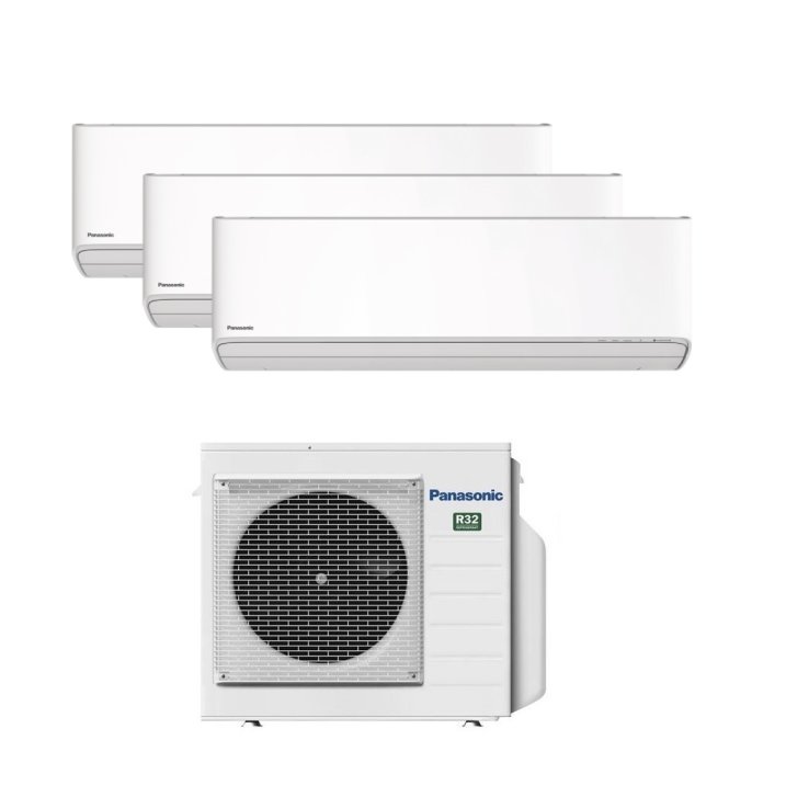 Panasonic Etherea MultiSplit Trio Wandgeräte 3x CS-Z25ZKEW + CU-3Z52TBE| 3x 2,5 kW  - Weiß