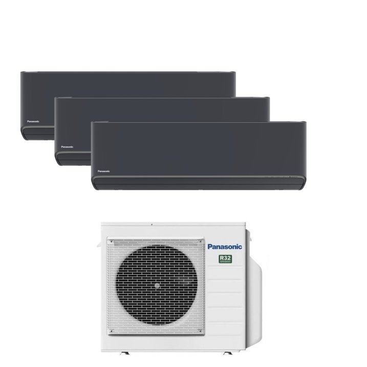 Panasonic Etherea MultiSplit Trio Wandgeräte 3x CS-XZ35ZKEW-H + CU-3Z68TBE | 3x 3,5 kW  - Graphit