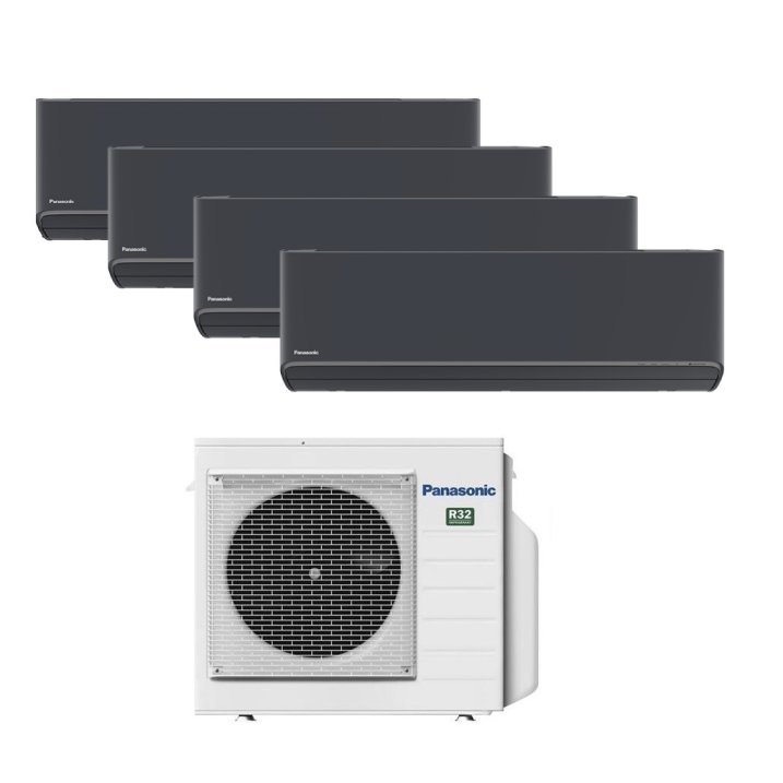 Panasonic Etherea MultiSplit  Wandgeräte 4x CS-XZ25ZKEW-H + CU-4Z68TBE| 4x 2,5 kW  - Graphit