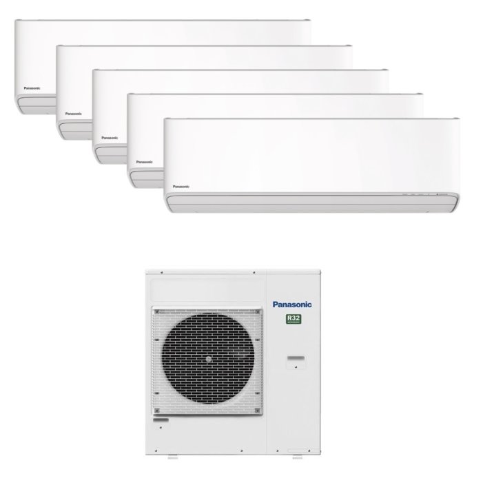 Panasonic Etherea MultiSplit  Wandgeräte 2x CS-Z25ZKEW + 2x CS-Z35ZKEW + CS-Z50ZKEW + CU-5Z90TBE| 2x 2,5 kW + 2x 3,5 kW + 5 kW - Weiß