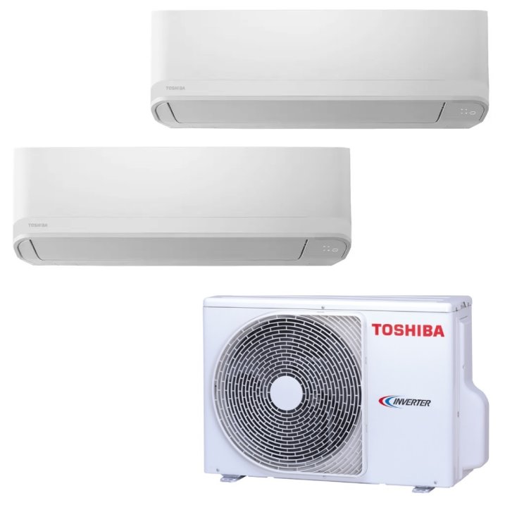 Toshiba SEIYA 2 MultiSplit Duo Wandgeräte 2x RAS-B07E2KVG-E + RAS-2M10U2AVG-E | 2x 2 kW  -  Weiß