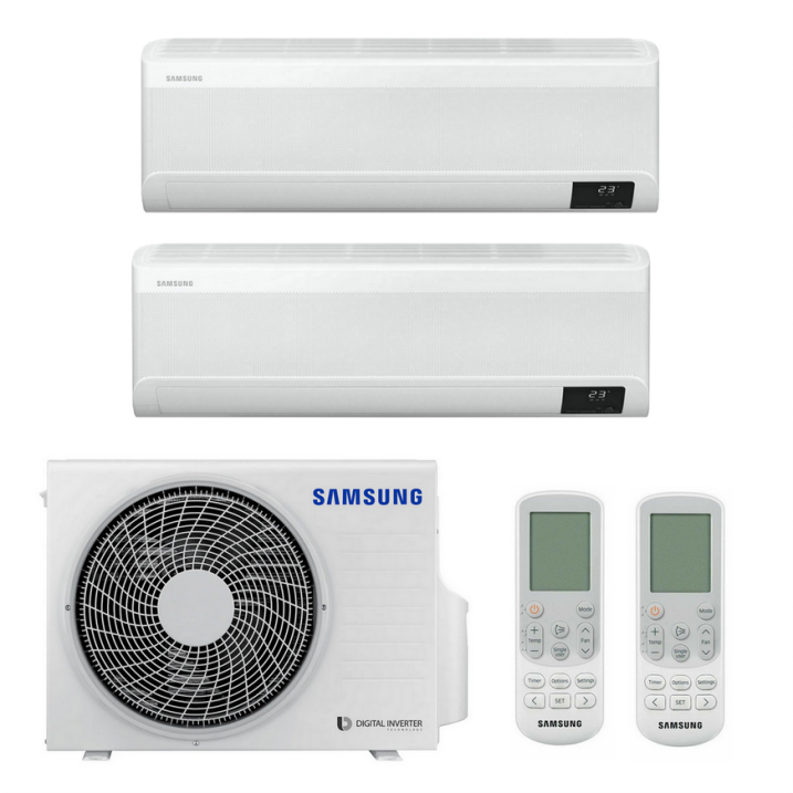 Samsung Wind-Free Comfort 2x AR09TXFCAWKNEU Multisplit Klimagerät Wandgeräte 2x 2,5 kW I 2x 9000 BTU